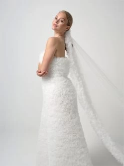 Poirier S415-200-R-Soft Sluier Ivoor -Droom Trouwjurk s415 200 r soft 002 s415 200 002 02