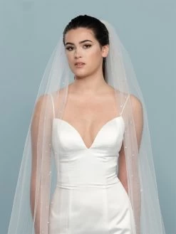 Poirier S718-500-1-Med Sluier -Droom Trouwjurk s718 500 1 med 002 s718 500 002 01