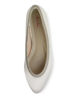 Rainbow Club Stevie Bruidsschoenen -Droom Trouwjurk stevie ivory satin fine glitter 4 4