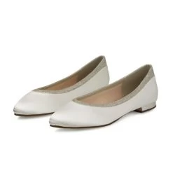 Rainbow Club Stevie Bruidsschoenen -Droom Trouwjurk stevie ivory satin fine glitter 6 1 1