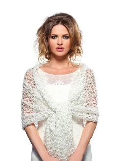 Grof Gehaakte Stola S169 Poirier -Droom Trouwjurk stola poirier s169 1