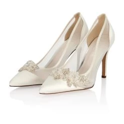 Rainbow Club Tammi Bruidsschoenen -Droom Trouwjurk tammi ivory satin mesh silver bejewelled 6