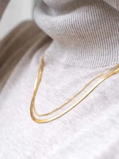 Abrazi Box Chain Ketting Goud-M -Droom Trouwjurk ab k1s gold 50cm 3