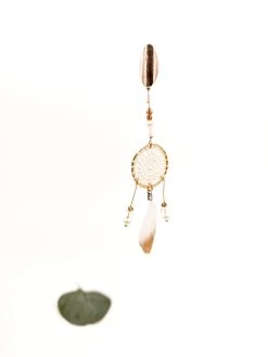 Forever & Eva O205 Dromenvanger Oorbel -Droom Trouwjurk dreamcatcher ohring rose scaled 1