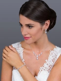 JN070 Bruidssieraden Set | G. Westerleigh -Droom Trouwjurk g. westerleigh jn070 3 bridal jewellery set