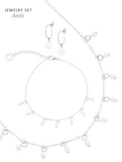 Poirier JS-004 Bruidssieraden Set Anaïs Zilver